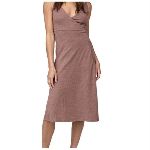Patagonia Dresses & Skirts - New Patagonia Wear With All Dress Wrap Evening Mauve Sz L Hemp Blend Longplains